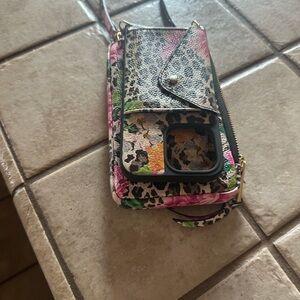 Bandolier Multicolor Leopard and Floral Clutch